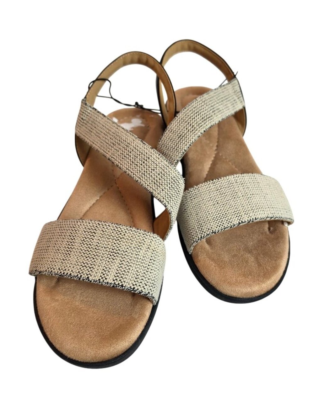 Easy Spirit Sabina Wedge Sandals Black Beige Multi Comfort Women 9.5W New
